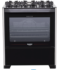 Fogao Gas Atlas 5Q Magister Inox Pto