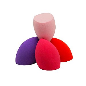 Kit com 12 Esponjas de Maquiagem Chanfradas