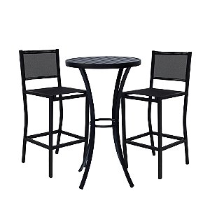 Conjunto Bistrô Ripado 2 Banquetas Frésia em Tela sling