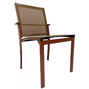 Cadeira Perpétua Sem Braço de Tela Sling e Alumínio