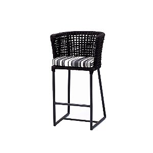 Banqueta Pluméria em Corda Náutica e Alumínio