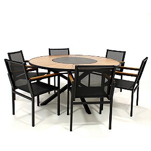 Conjunto de Mesa Perpétua com 8 Cadeira em Tela Sling