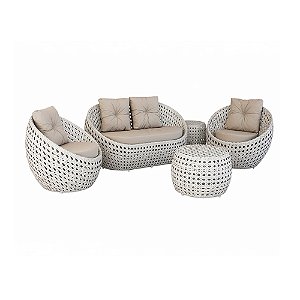 Conjunto de Sofá Duty Trama Indiana em Fibra Sintética