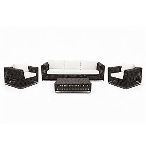 Conjunto de Sofá Fúcsia em Fibra Sintética