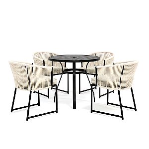 Conjunto de Mesa Íris 1,00m + 4 Poltronas