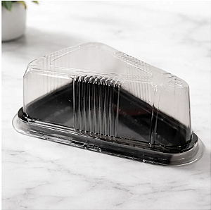 100 Unid Embalagem Para Fatia De Bolo Torta Pudim Sanpack® S 630 Caixa fechada