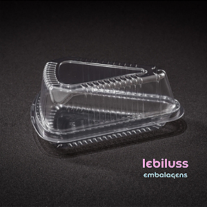 100 Unid Embalagem Para Fatia De Bolo Torta Pudim Base Cristal Sanpack® S 630 Caixa fechada