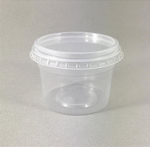 24 Unid Pote Redondo com Tampa 145ml Freezer e Microondas Prafesta®