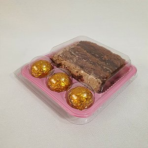 20 Unid Embalagem Blister p/ Uma Fatia de Bolo + 3 Doces Fiesta Baby FlipFestas®