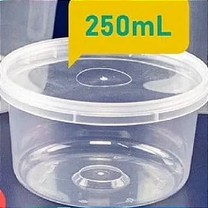 25 Unid Pote Redondo Tampa Lacre 250ml Freezer e Microondas