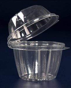 300 Unid Embalagem Pote para Mousse Tampa Alta Articulada Novapack®  NP 110 Caixa fechada