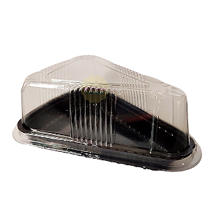 100 Unid Embalagem Para Fatia De Bolo Torta Pudim Base Preta Sanpack® S 630 Caixa fechada
