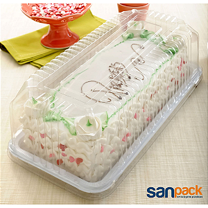 50 Unid Embalagem Retangular Grande P/ Tortas Bolos Sanpack S 65 Cx Fechada