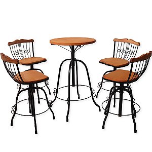 5 Jogos bistro 70 cm com 4 banquetas, 3 jogos bistro 70 cm com 6 banquetas, 3 jogos bistro 50 cm com 4 banquetas