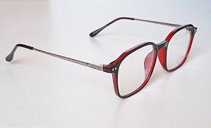 Óculos feminino quadrado, preto e vermelho - Dulcet