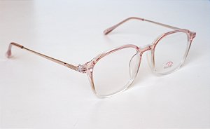 Óculos feminino quadrado, transparente e dourado - Dulcet