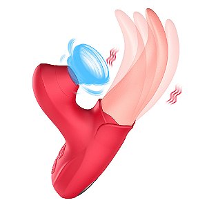 Vibrador Língua Em Sucçã Tongue Vibrator 2 Em 1 Suga Lambe