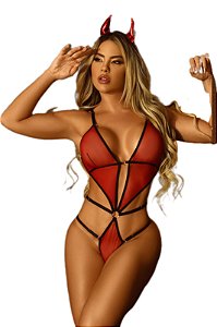 Fantasia Diabinha Sexy com Body e Arco Segredos da Paixão
