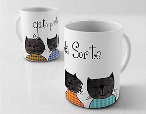 Caneca Gato Preto da Sorte - SOB ENCOMENDA