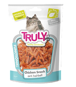 Petisco para gato Truly functional anti bola de pelo sabor frango 50g