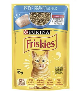 Alimento úmido Friskies sachê Peixe Branco ao molho