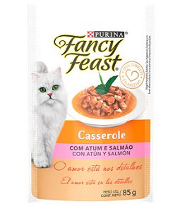 Alimento úmido Fancy Feast Casserole para Gatos Sabor Atum e Salmão 85g
