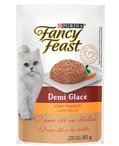 Alimento úmido Fancy Feast Demi Glace para Gatos Sabor Frango 85g