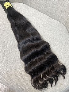 Cabelo Brasileiro do Sul Ondulado Castanho Médio 64cm 230g