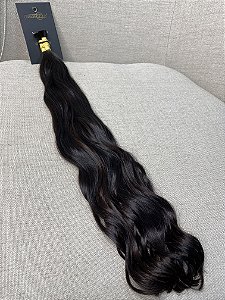Cabelo Brasileiro Ondulado Castanho Tingido 55cm 82g