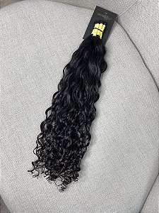 Cabelo Brasileiro Cacheado Castanho Escuro 45cm 118g