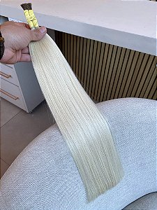 Cabelo Brasileiro Liso Esfumado Acinzentado 50cm 56g