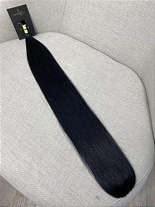 Cabelo Brasileiro Liso Preto Tingido 70cm