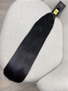 Cabelo Brasileiro Liso Castanho Escuro 80cm