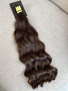 Cabelo Brasileiro do Sul Ondulado Loiro Escuro Natural 50cm 116g