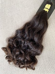 Cabelo Brasileiro Ondulado Castanho Médio 40cm 100g