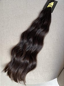 Cabelo Brasileiro Ondulado Castanho Claro 55cm 120g