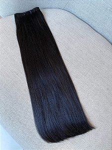 Invisible Brasileiro Liso Castanho Escuro 53cm 150g