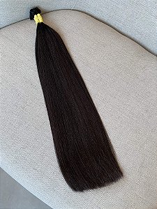Cabelo Brasileiro do Sul Liso Castanho Médio 55cm 110g