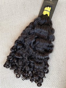 Cabelo Brasileiro Cacheado Castanho Escuro 42cm 116g