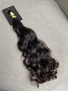 Cabelo Brasileiro Ondulado Castanho Médio 45cm 48g