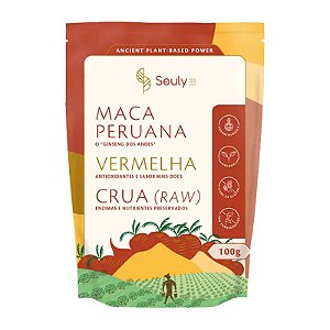 Maca Peruana Vermelha Crua em Pó Souly 100g *Val.300824