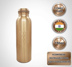 Garrafa de Cobre Puro Flor da Vida FLUIR 750ML