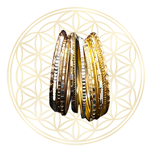 Kit com 7 Pulseiras Tradicional Indiana - Dourada