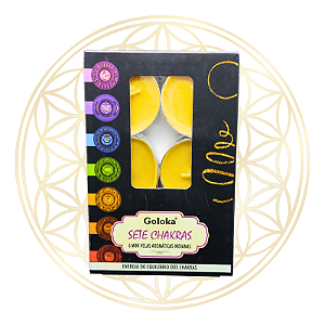 Vela Aromática P/ Rechaud Indiana Goloka - 7 CHAKRAS