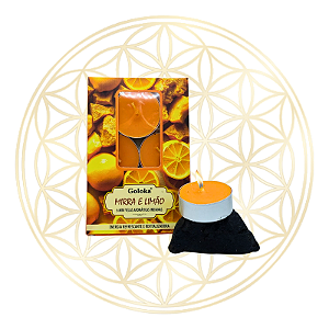 Vela Aromática P/ Rechaud Indiana Goloka - MIRRA E LIMÃO
