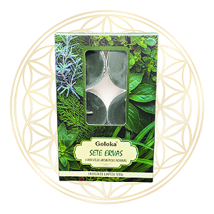 Vela Aromática P/ Rechaud Indiana Goloka - 7 ERVAS