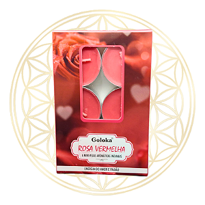 Vela Aromática P/ Rechaud Indiana Goloka - ROSA VERMELHA