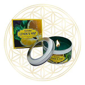 Vela Aromática Indiana Goloka - Limão e Hortelã