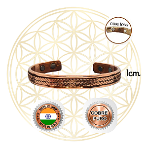 Bracelete de Cobre Magnético Ajustável FLUIR - TWIST