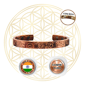 Bracelete de Cobre Magnético Ajustável FLUIR - ASTHA MANGAL